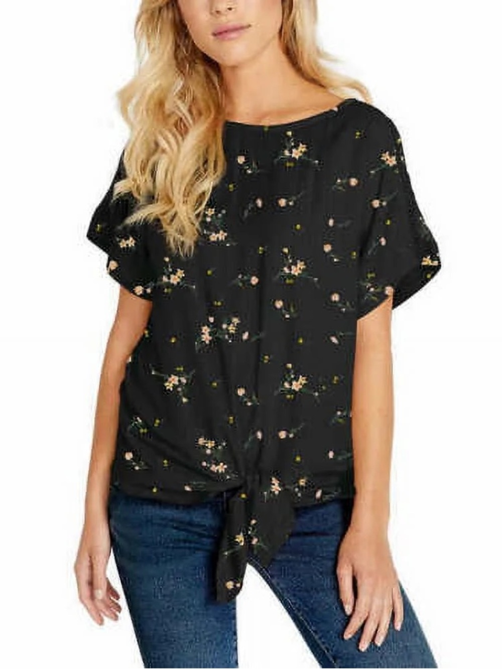 BUFFALO David Bitton Floral Front Tie Top